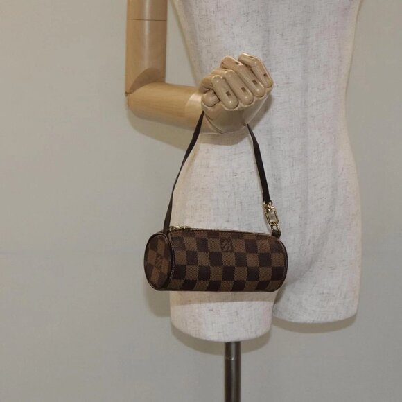 LOUIS VUITTON Damier Ebene Papillon Pouch LV Auth 130401 - Picture 3 of 16